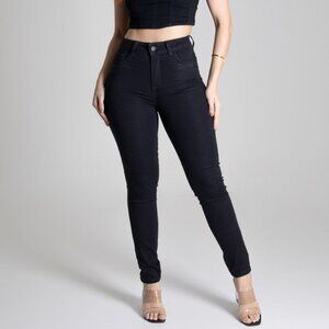 High Waist Butt-Lifting Black Twill Pants-Comfortable and Stylish